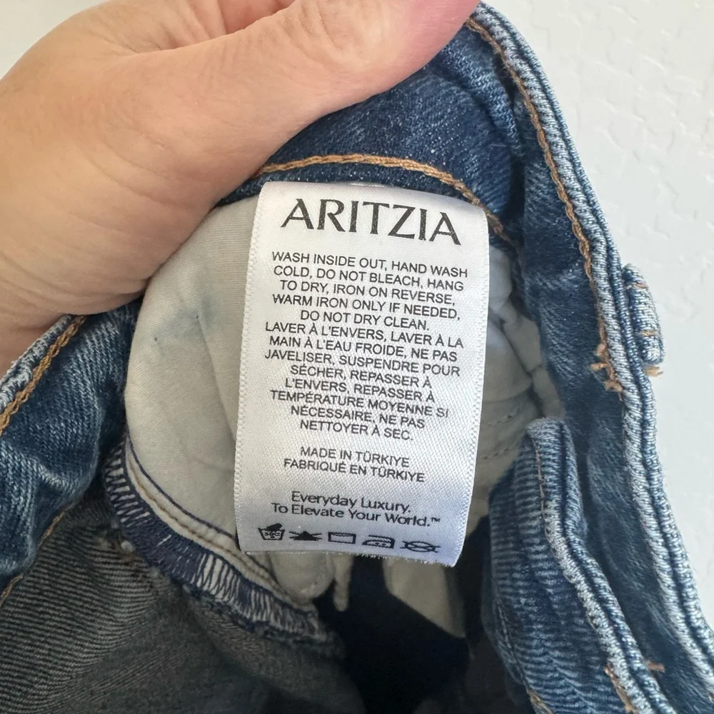 ARITZIA Denim Forum "No Stress" Straight Leg Jeans Medium Blue Size 27 - Picture 4 of 6